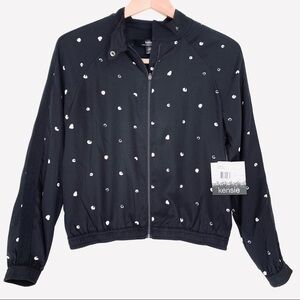 NEW KENSIE Light Satin Bomber Polka Dot Jacket Size XS